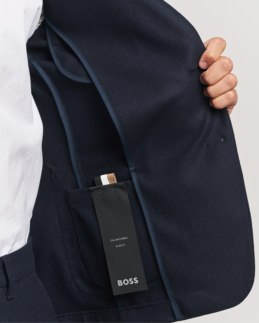 Herre | Blazere & jakker | BOSS BLACK | Hanry Wool Patch Pocket Blazer Dark Blue