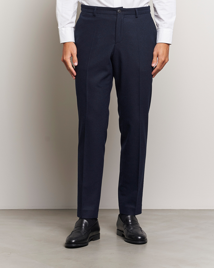 Herre | Bukser | BOSS BLACK | Genius Wool Tech Trousers Dark Blue