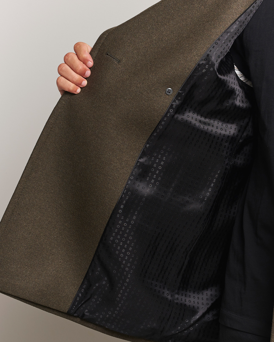 Herre | Jakker | BOSS BLACK | Clay Wool Peacoat Open Green