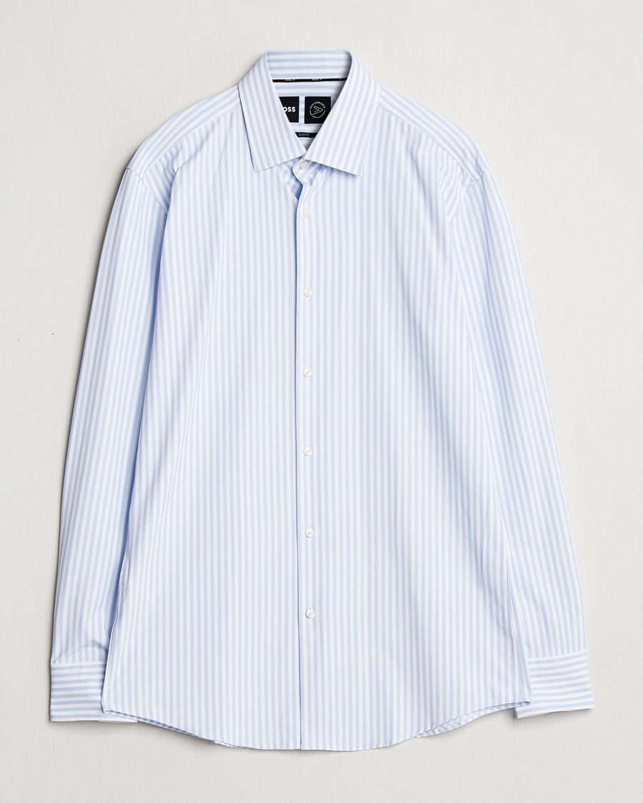 Herre | Skjorter | BOSS BLACK | Hank Striped 4-Way Stretch Shirt Blue/White
