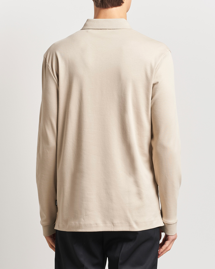Herre | Trøjer | BOSS BLACK | Pado Mercerized Long Sleeve Polo Light Beige