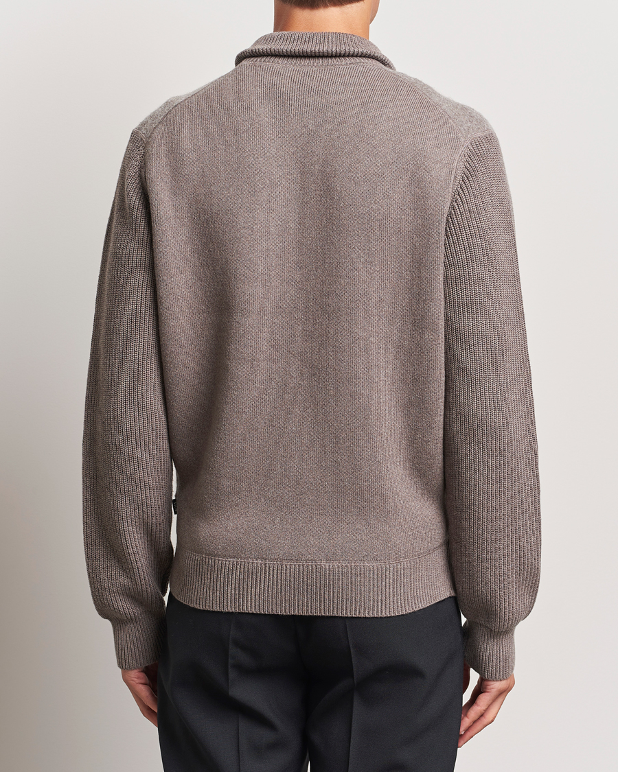 Herre | Trøjer | BOSS BLACK | Emeraviglio Wool/Cotton Full Zip Dark Beige