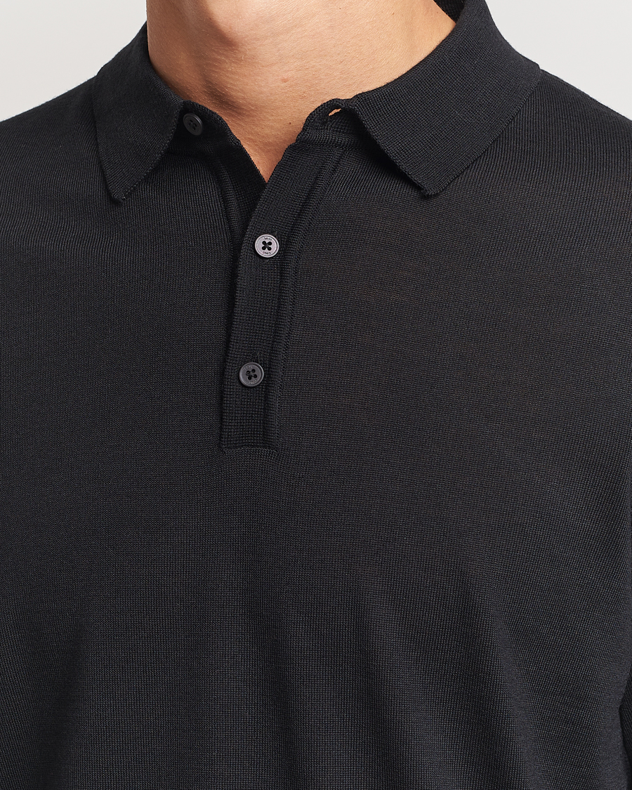 Herre | Trøjer | BOSS BLACK | Lancione Merino Knitted Polo Black
