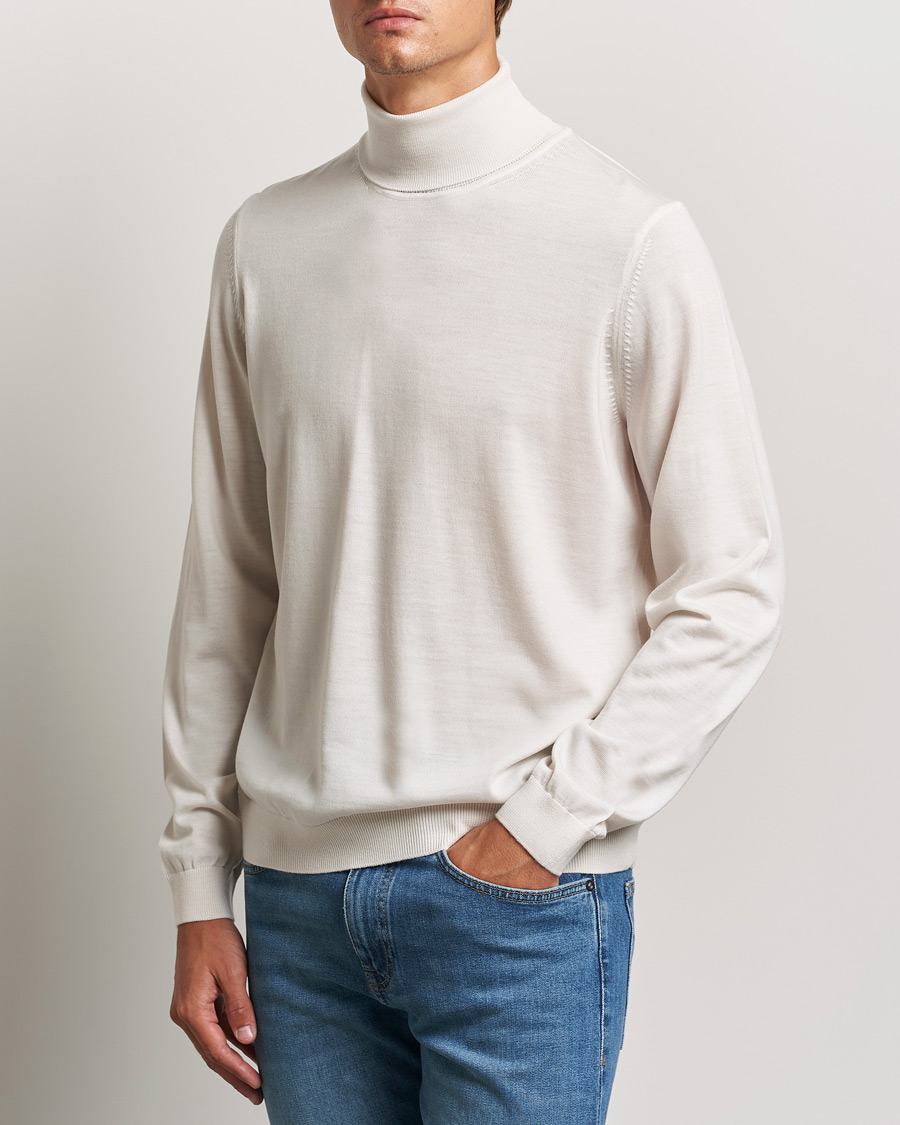 Herre | Trøjer | BOSS BLACK | Musso Merino Knitted Polo Open White