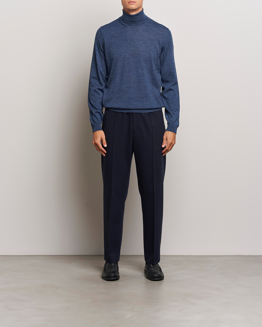 Herre | Trøjer | BOSS BLACK | Musso Merino Knitted Polo Bright Blue