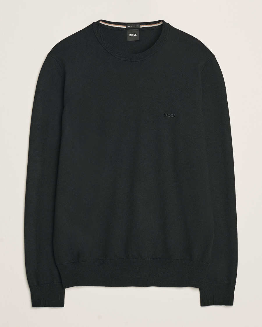 Herre | Trøjer | BOSS BLACK | Botto Merino Knitted Pullover Black