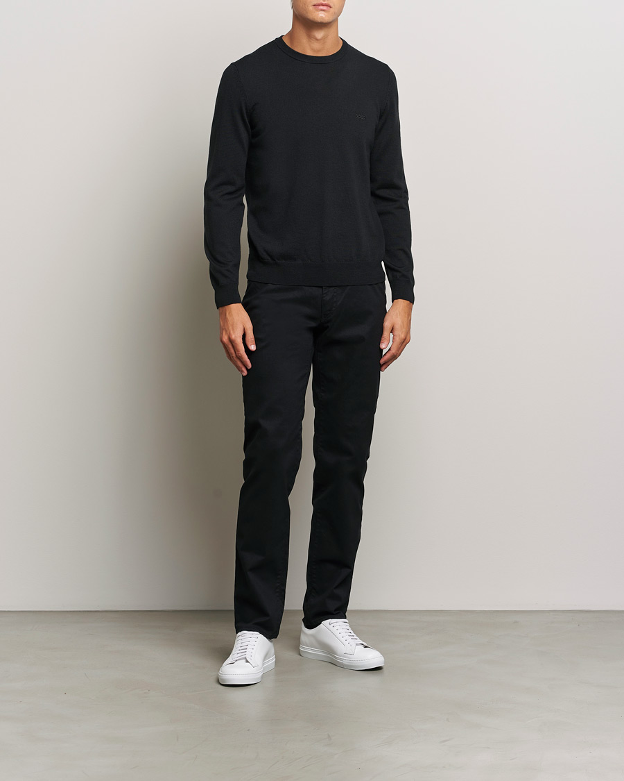 Herre | Trøjer | BOSS BLACK | Botto Merino Knitted Pullover Black