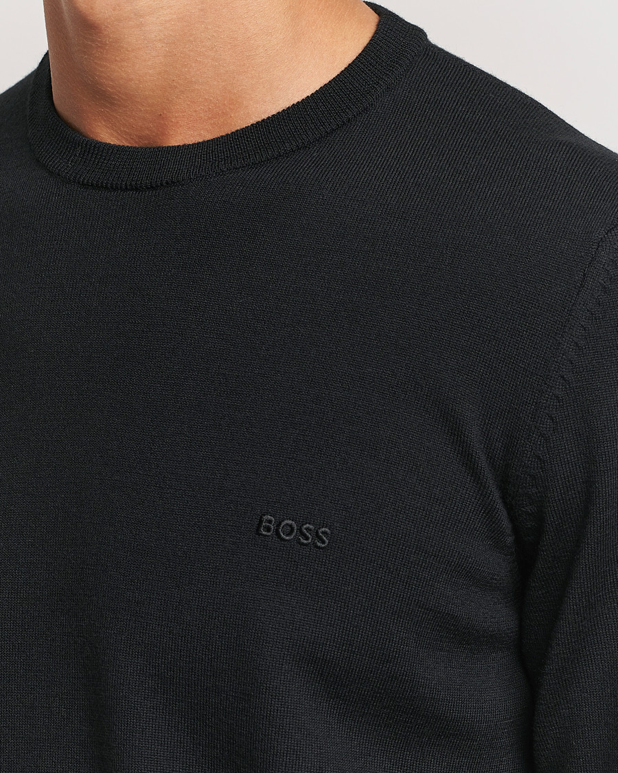 Herre | Trøjer | BOSS BLACK | Botto Merino Knitted Pullover Black