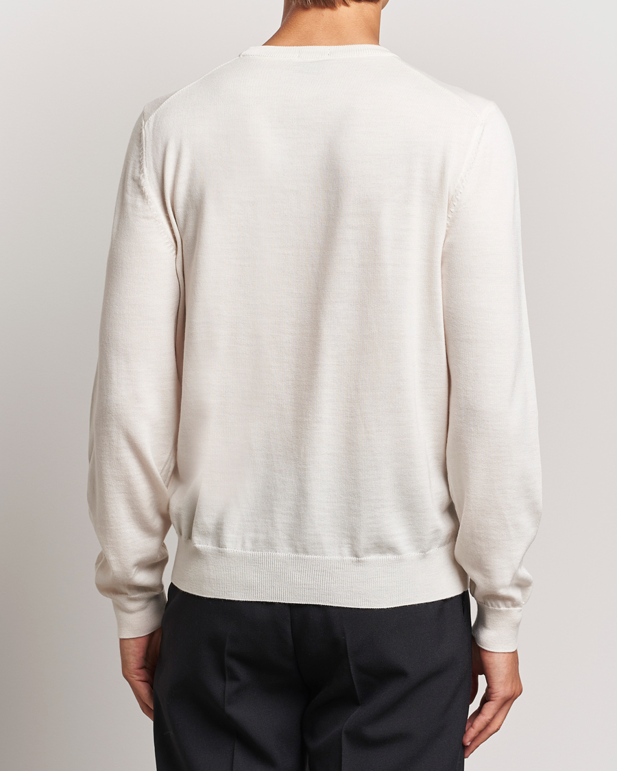 Herre | Trøjer | BOSS BLACK | Botto Merino Knitted Pullover Open White