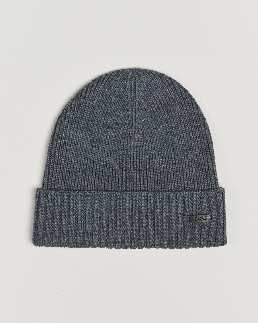 Herre | BOSS BLACK Fati Wool Beanie Medium Grey | BOSS BLACK | Fati Wool Beanie Medium Grey