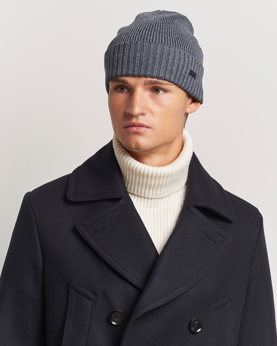 Herre | BOSS BLACK Fati Wool Beanie Medium Grey | BOSS BLACK | Fati Wool Beanie Medium Grey