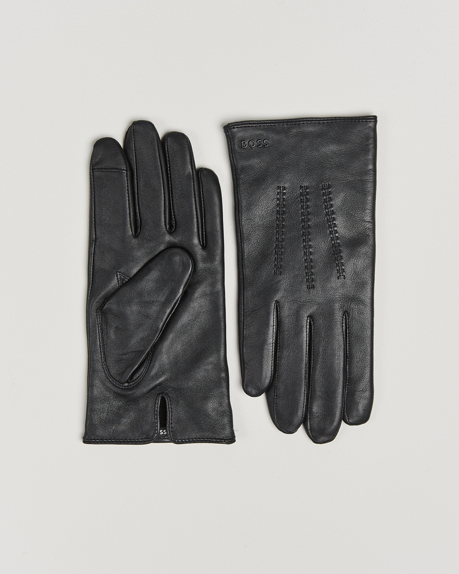 Herre | BOSS BLACK Hainz Leather Glove Black | BOSS BLACK | Hainz Leather Glove Black