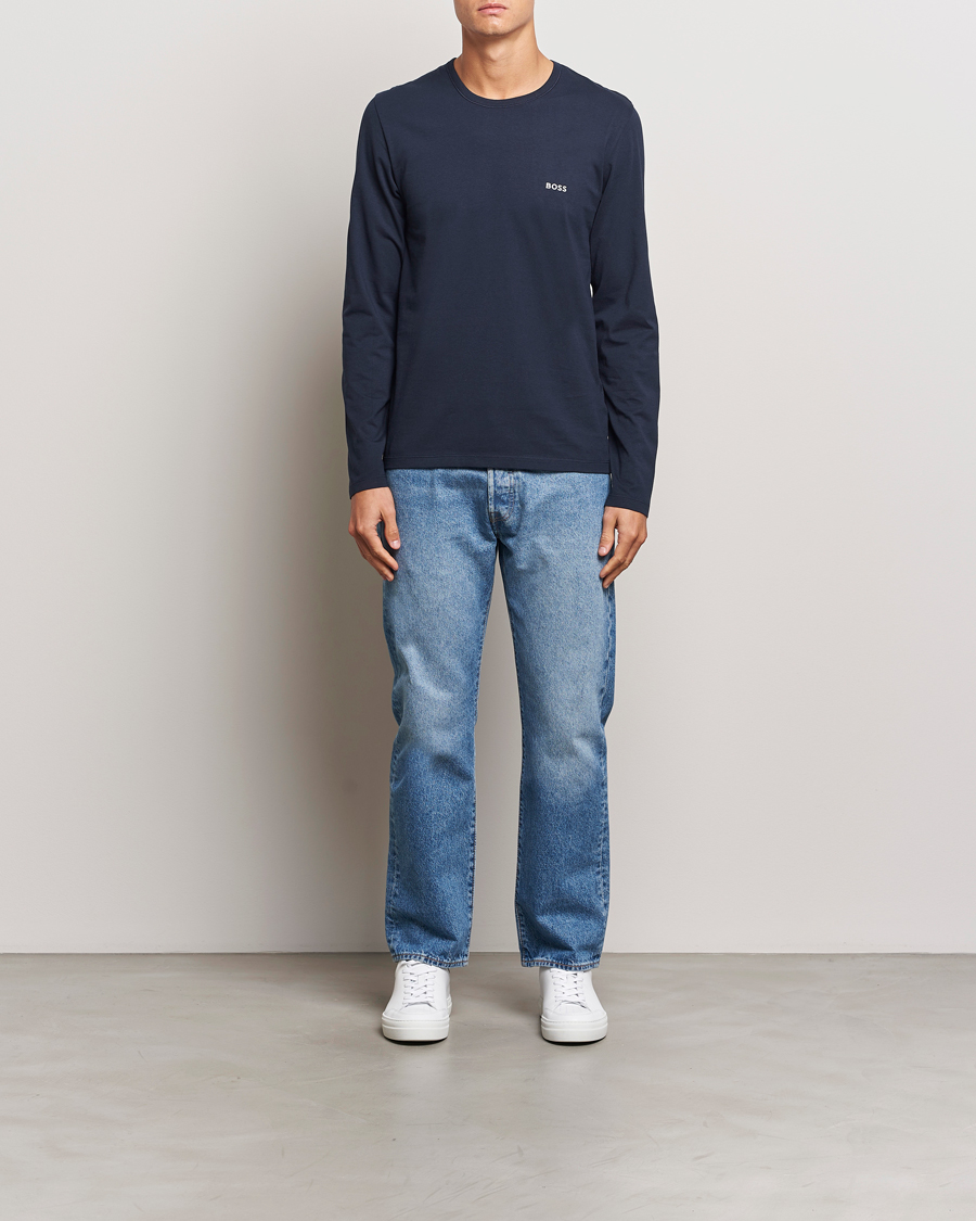 Herre | T-Shirts | BOSS BLACK | 3-Pack Long Sleeve T-Shirt Navy/Green/Black