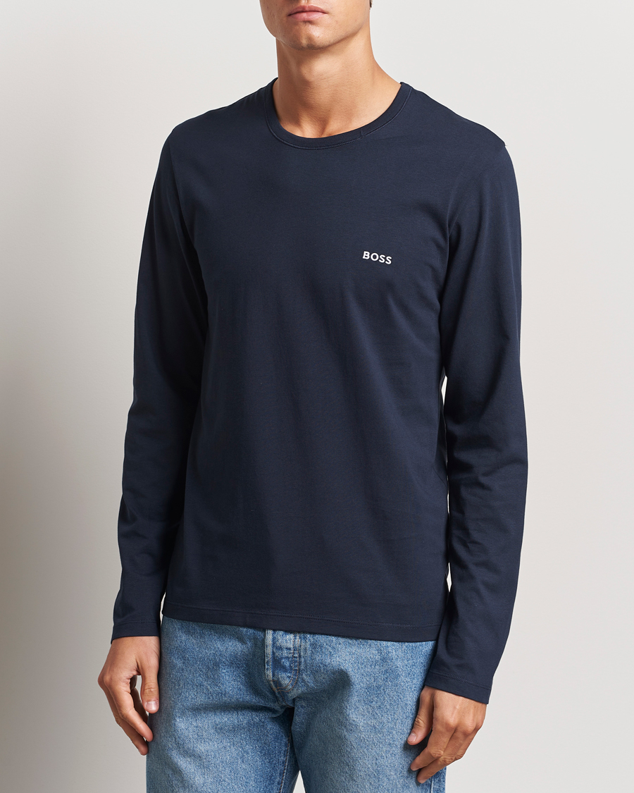 Herre | T-Shirts | BOSS BLACK | 3-Pack Long Sleeve T-Shirt Navy/Green/Black