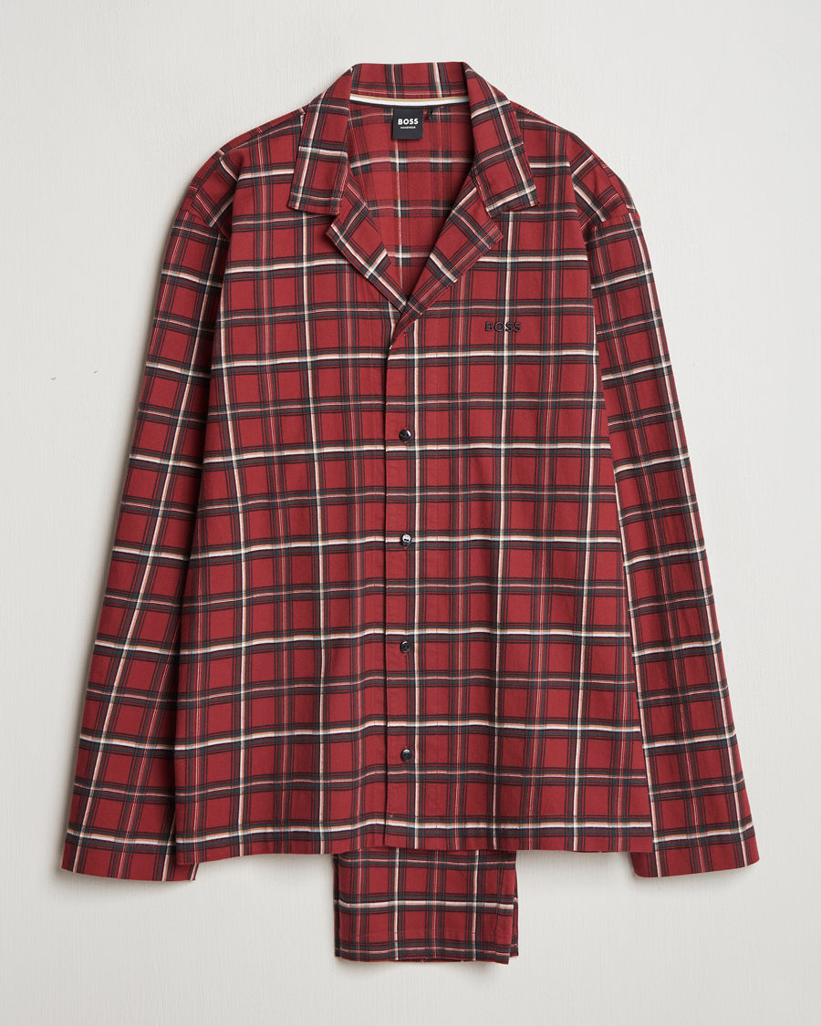Herre | Pyjamas & Morgenkåber | BOSS BLACK | Holiday Checked Pyjama Set Dark Red