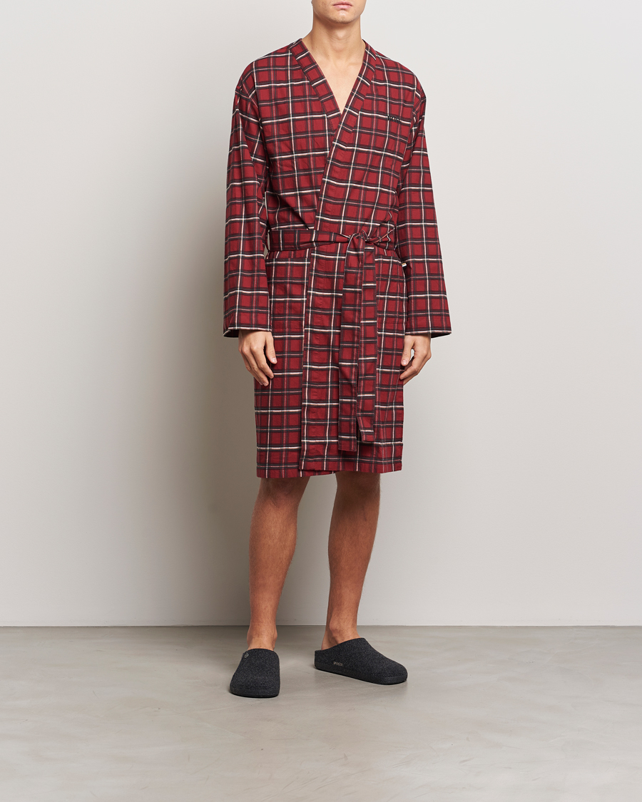 Herre | Pyjamas & Morgenkåber | BOSS BLACK | Holiday Checked Robe Dark Red