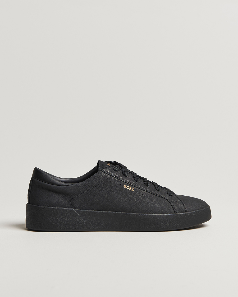 Herre | BOSS BLACK Belwar Leather Sneaker Black | BOSS BLACK | Belwar Leather Sneaker Black