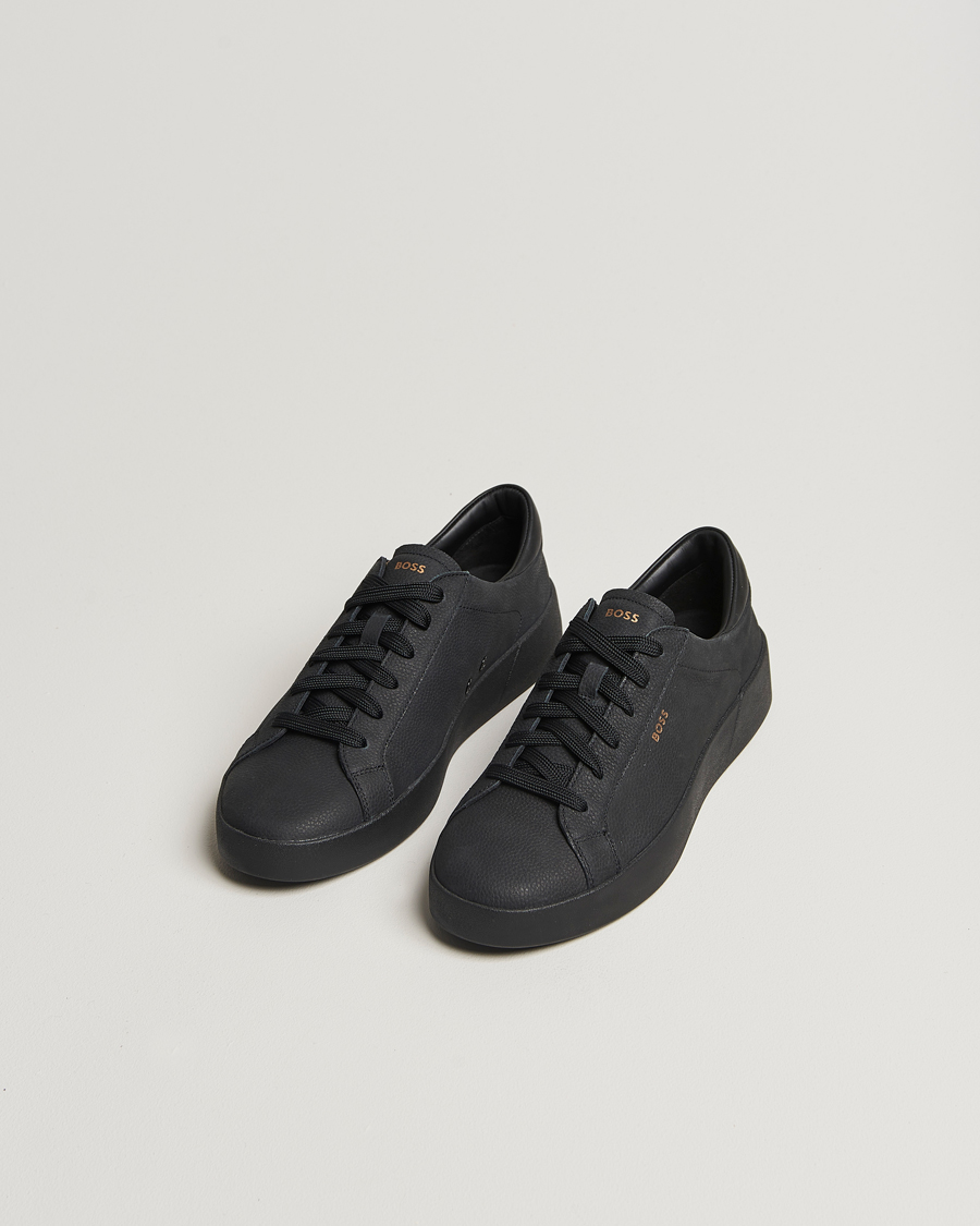 Herre | BOSS BLACK Belwar Leather Sneaker Black | BOSS BLACK | Belwar Leather Sneaker Black