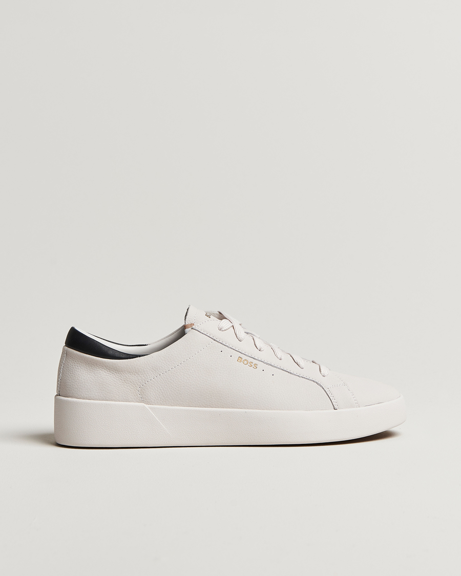 Herre | BOSS BLACK Belwar Leather Sneaker Open White | BOSS BLACK | Belwar Leather Sneaker Open White