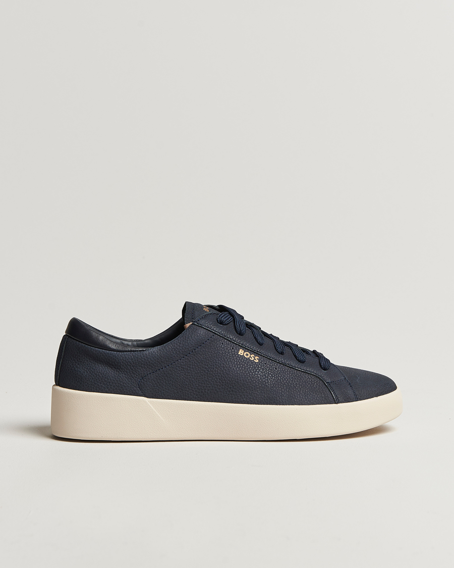Herre | BOSS BLACK Belwar Leather Sneaker Dark Blue | BOSS BLACK | Belwar Leather Sneaker Dark Blue