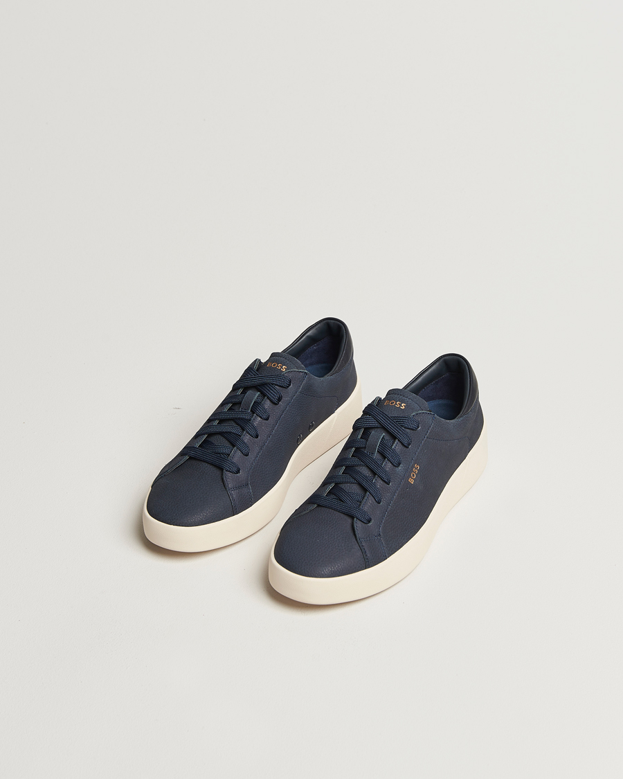 Herre | BOSS BLACK Belwar Leather Sneaker Dark Blue | BOSS BLACK | Belwar Leather Sneaker Dark Blue