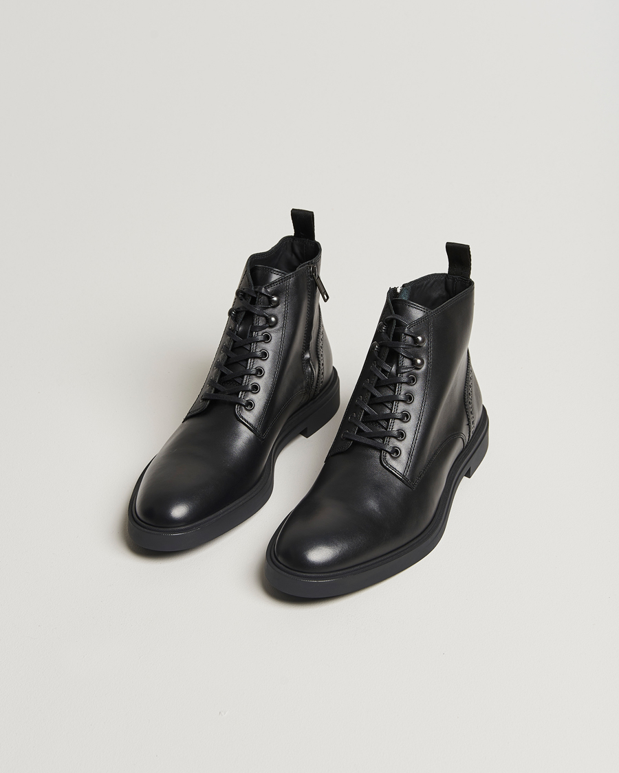 Herre | BOSS BLACK Calev Leather Boot Black | BOSS BLACK | Calev Leather Boot Black