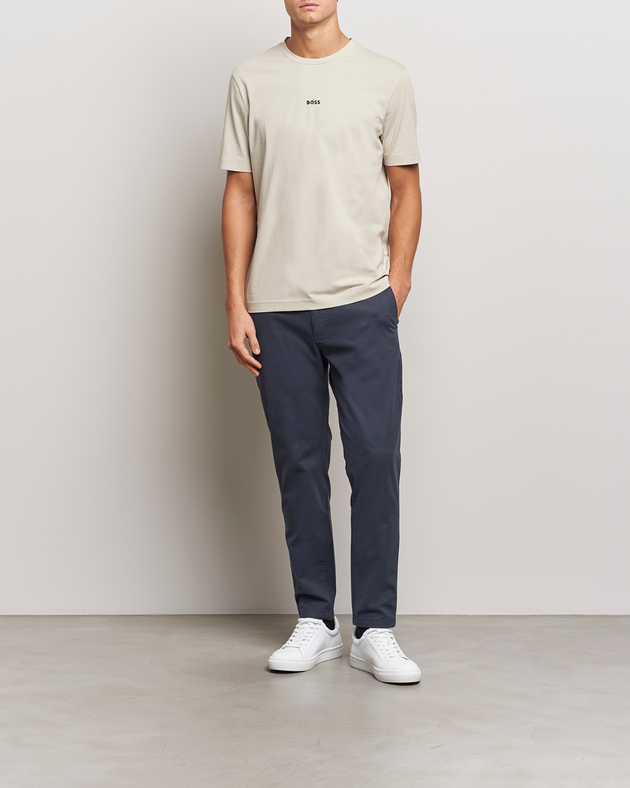 Herre | T-Shirts | BOSS ORANGE | Tchup Logo Crew Neck T-Shirt Light Beige