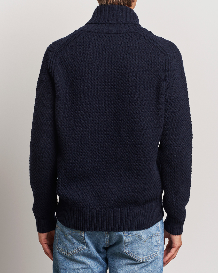 Herre | Trøjer | BOSS ORANGE | Amadon Knitted Shawl Collar Sweater Dark Blue