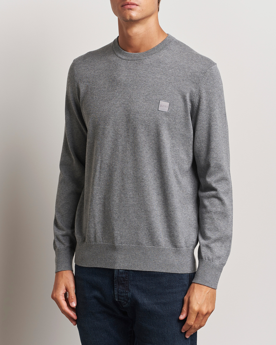 Herre | Trøjer | BOSS ORANGE | Kanovano Knitted Sweater Light Grey