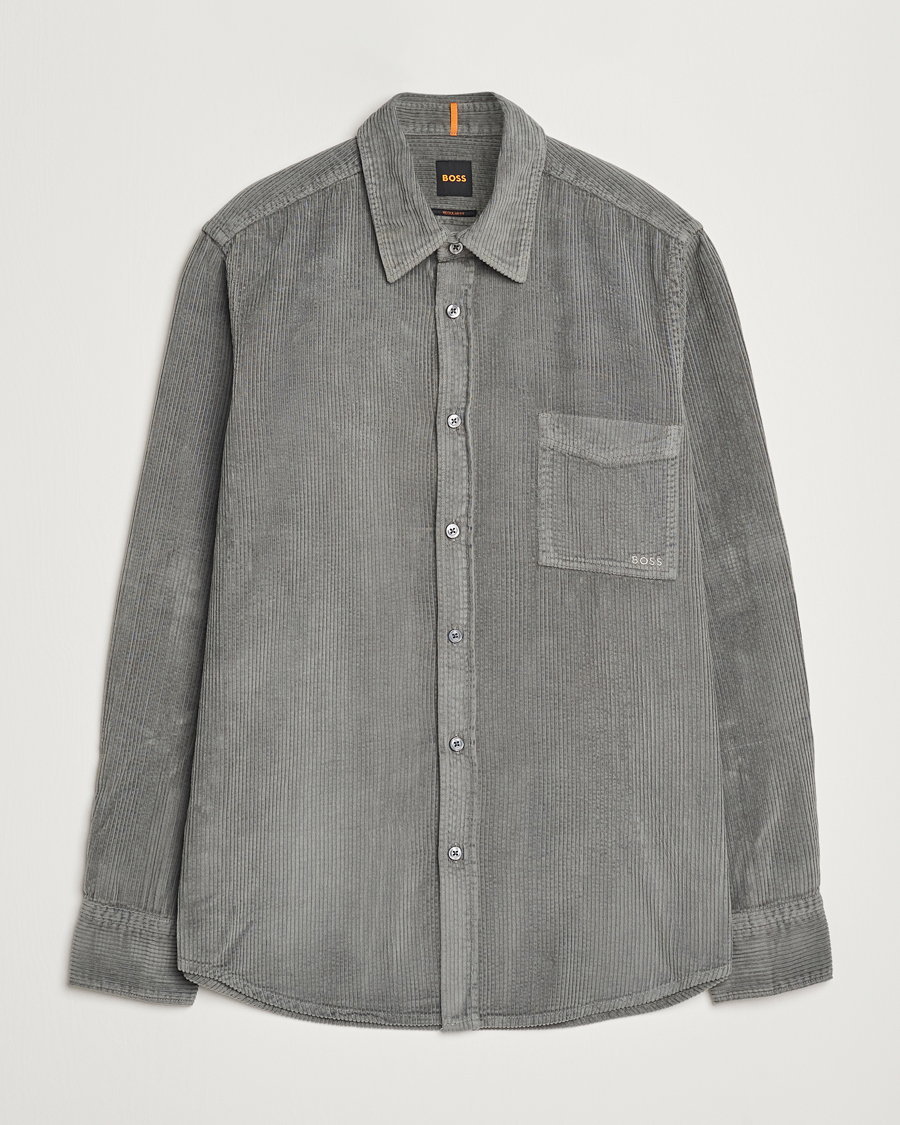 Herre | Skjorter | BOSS ORANGE | Relegant Corduroy Shirt Open Grey