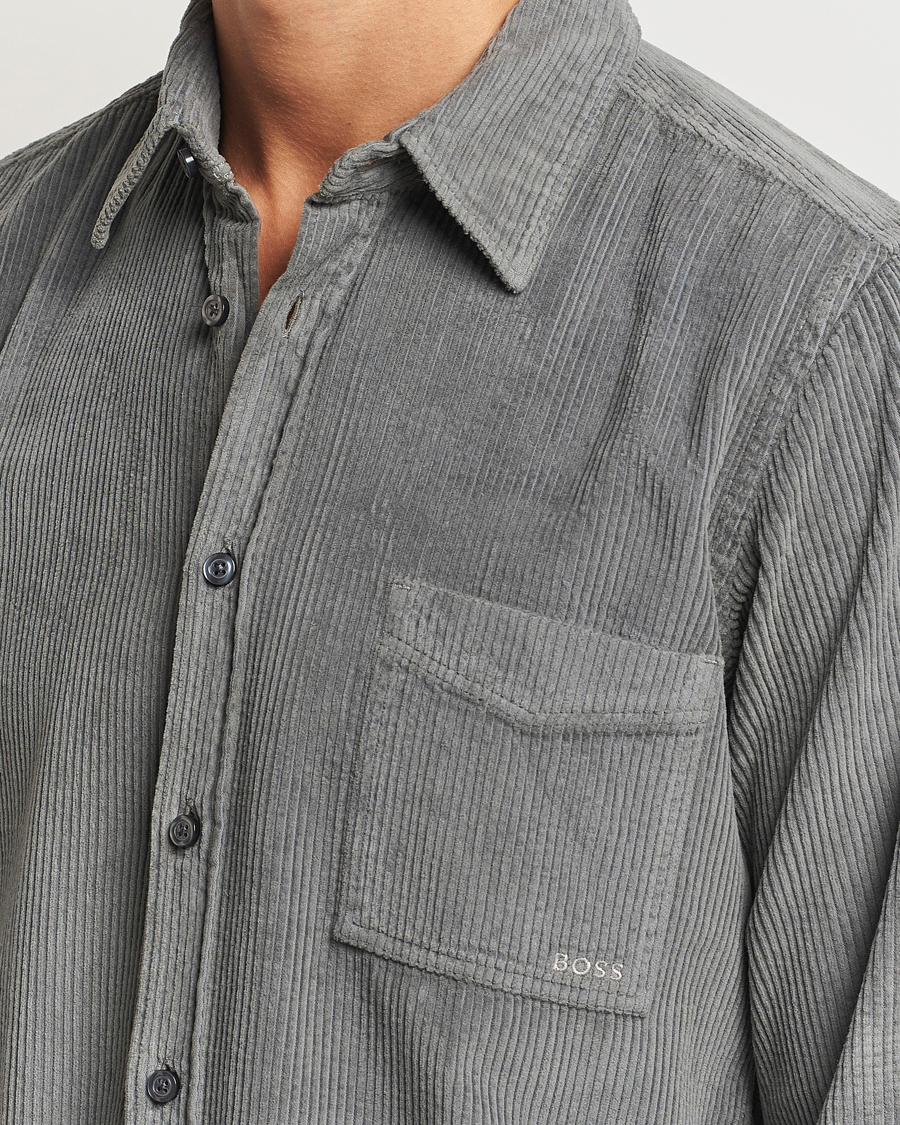 Herre | Skjorter | BOSS ORANGE | Relegant Corduroy Shirt Open Grey