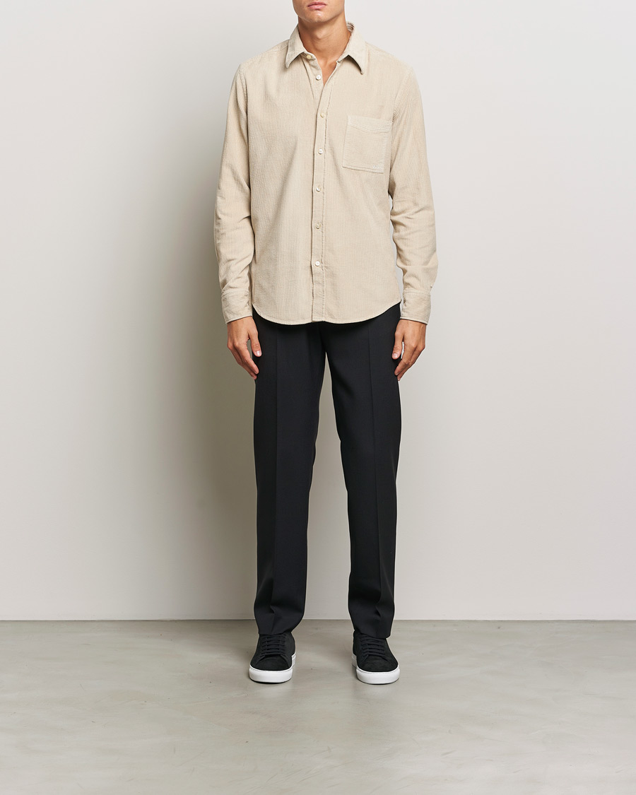 Herre | Skjorter | BOSS ORANGE | Relegant Corduroy Shirt Light Beige