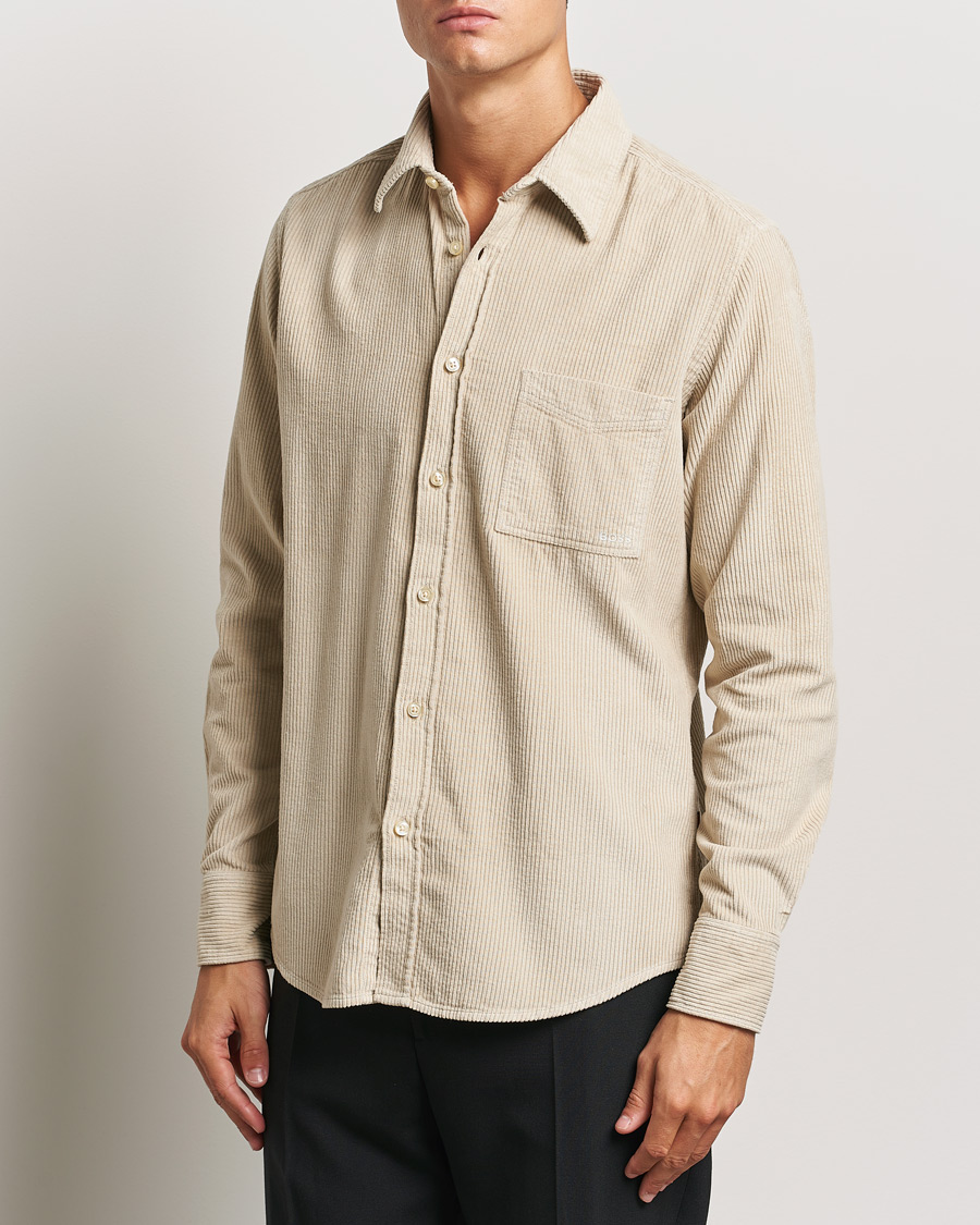 Herre | Skjorter | BOSS ORANGE | Relegant Corduroy Shirt Light Beige