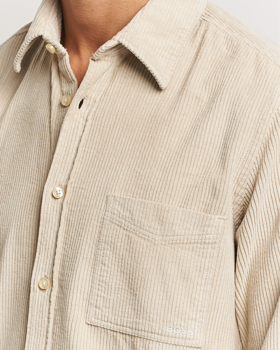 Herre | Skjorter | BOSS ORANGE | Relegant Corduroy Shirt Light Beige