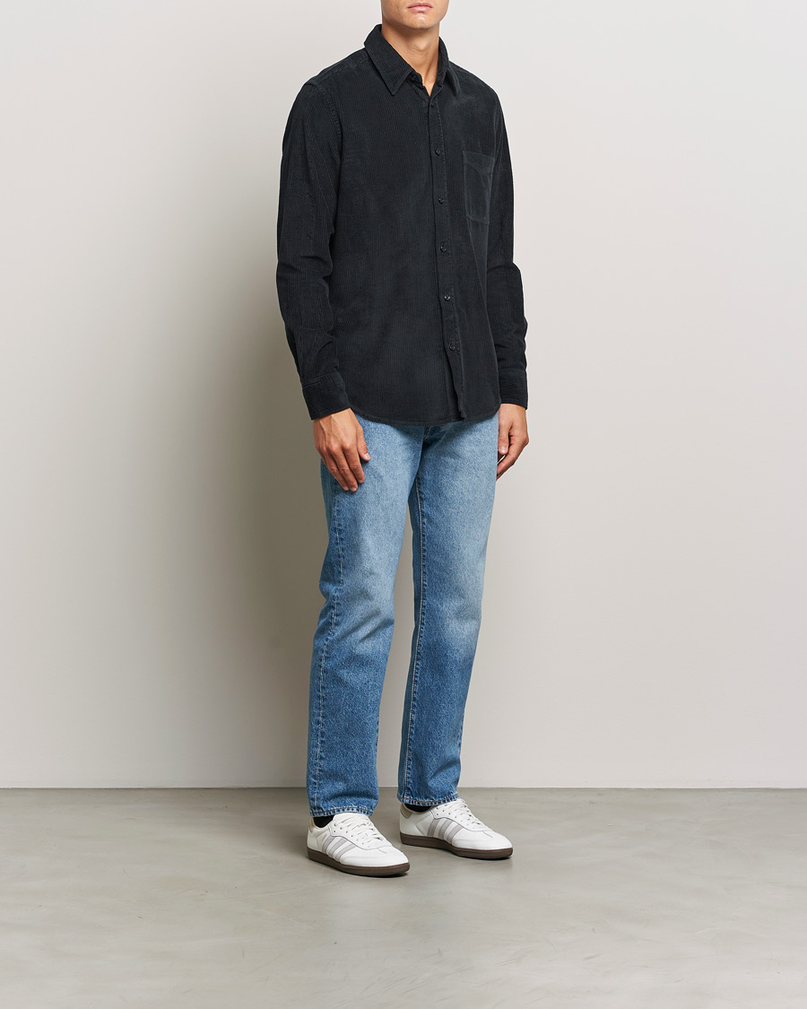 Herre | Skjorter | BOSS ORANGE | Relegant Corduroy Shirt Dark Blue