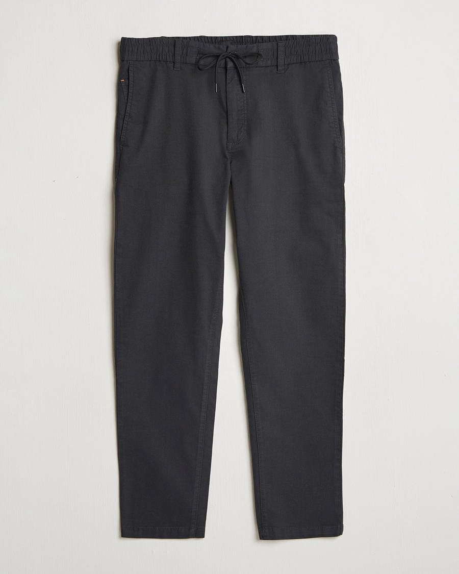 Herre | Bukser | BOSS ORANGE | Tapered Drawstring Trousers Black