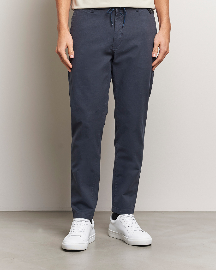 Herre | Bukser | BOSS ORANGE | Tapered Drawstring Trousers Dark Blue