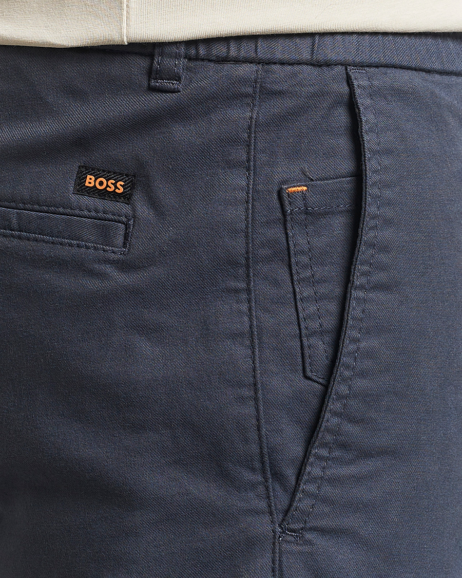 Herre | Bukser | BOSS ORANGE | Tapered Drawstring Trousers Dark Blue