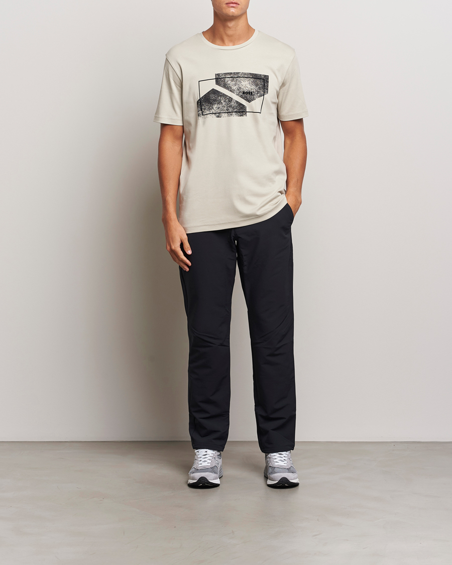 Herre | T-Shirts | BOSS GREEN | Graphic Crew Neck T-Shirt Light Beige