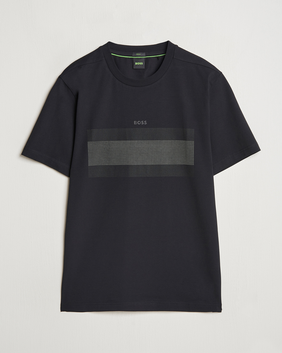 Herre | T-Shirts | BOSS GREEN | Graphic Crew Neck T-Shirt Black