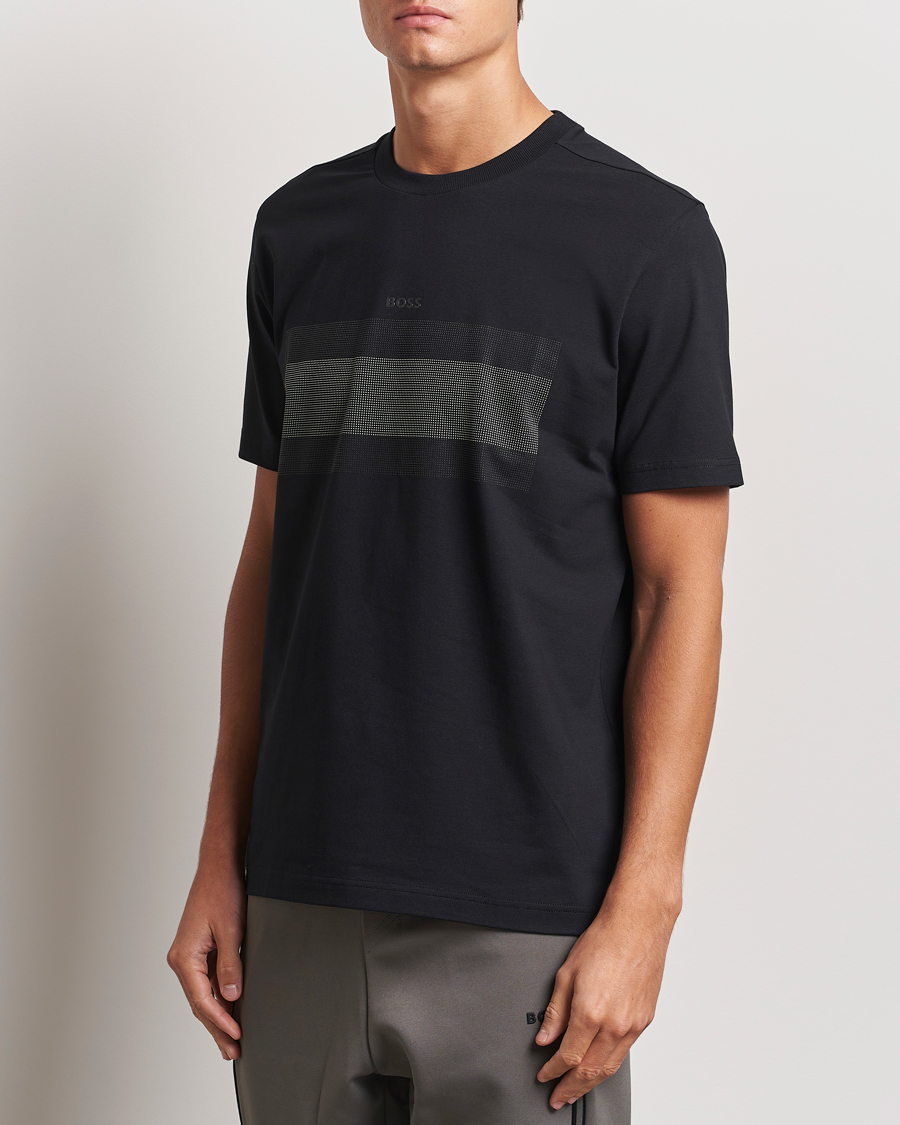 Herre | T-Shirts | BOSS GREEN | Graphic Crew Neck T-Shirt Black