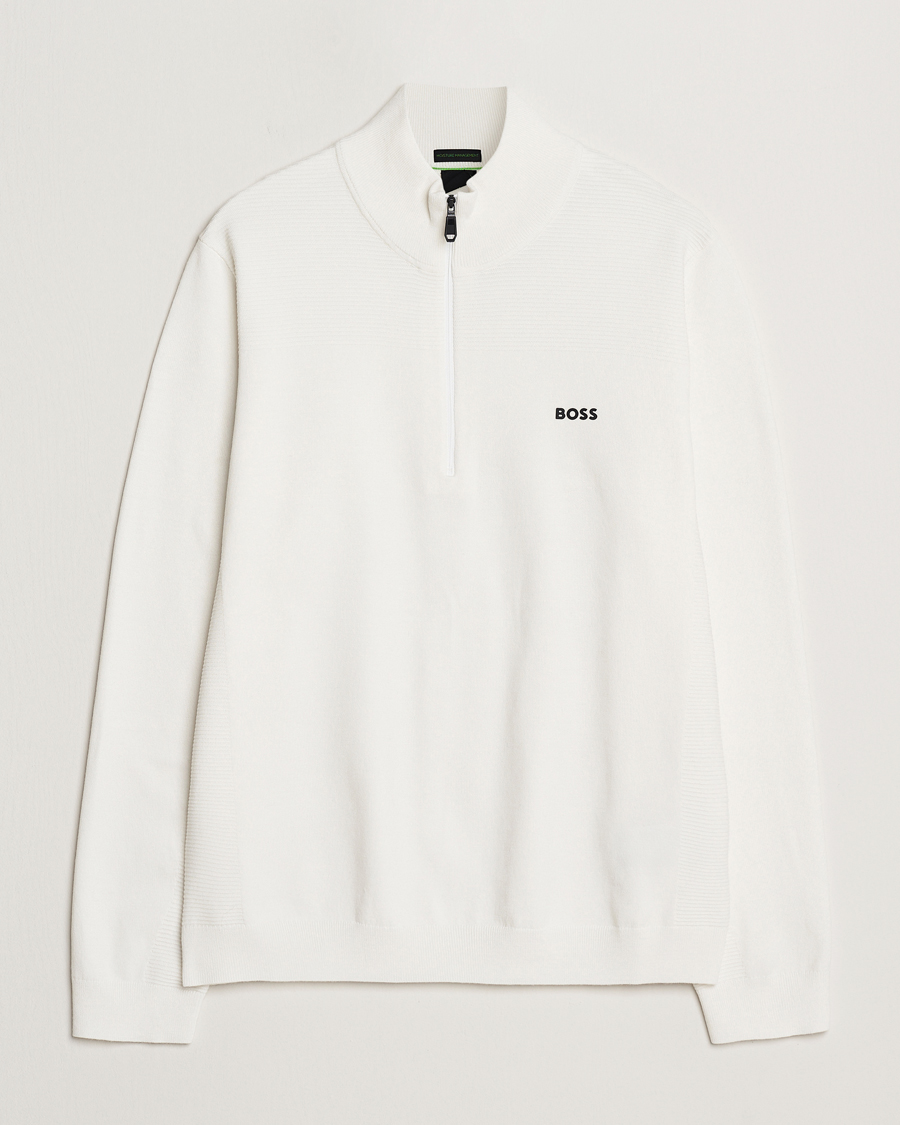 Herre | Trøjer | BOSS GREEN | Momentum Knitted Half Zip White