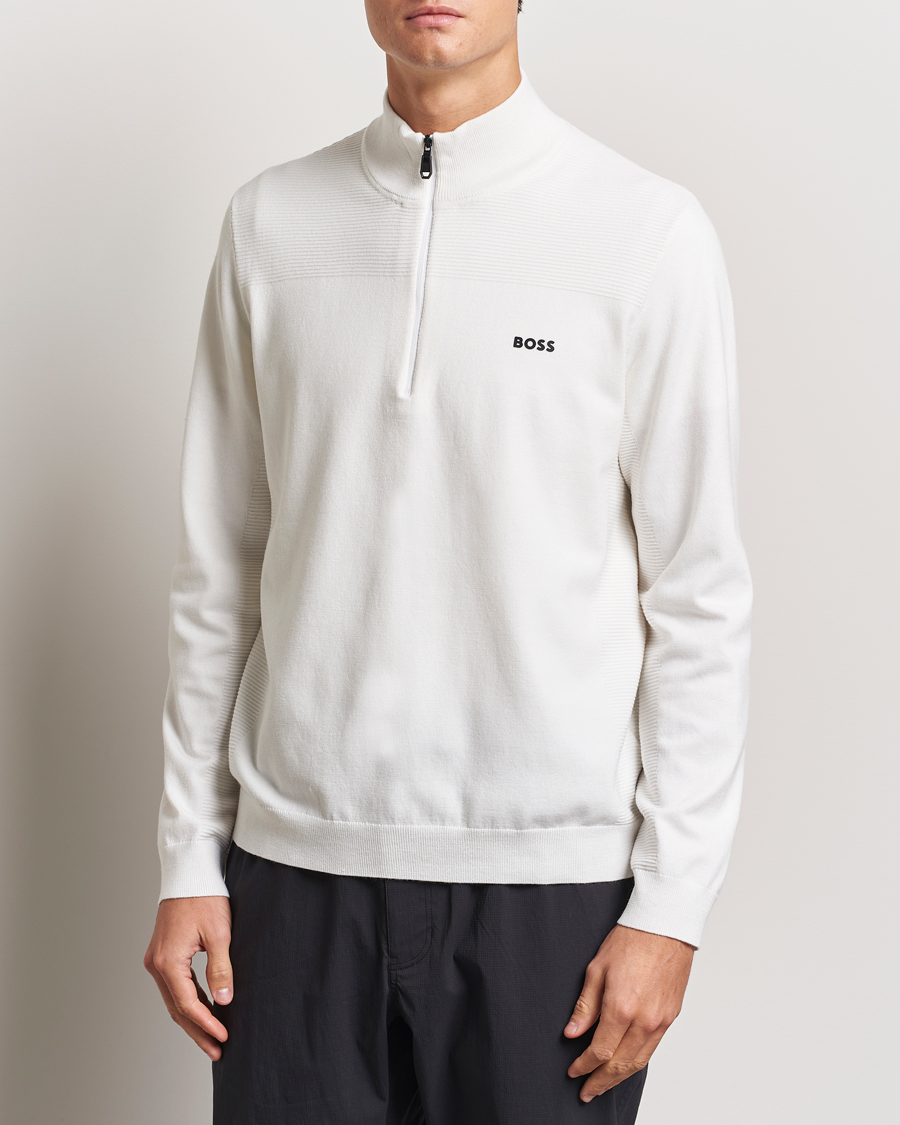 Herre | Trøjer | BOSS GREEN | Momentum Knitted Half Zip White
