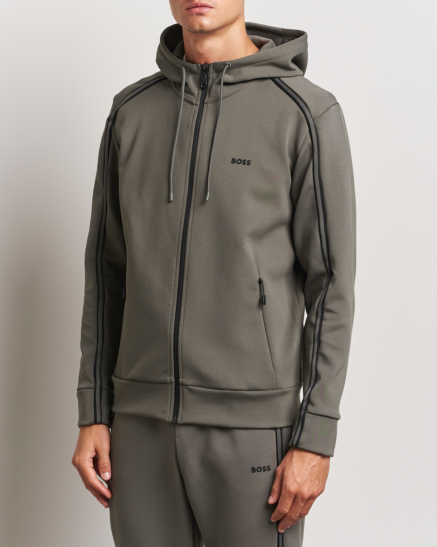 Herre | Trøjer | BOSS GREEN | Saggy Full Zip Hoodie Light Grey