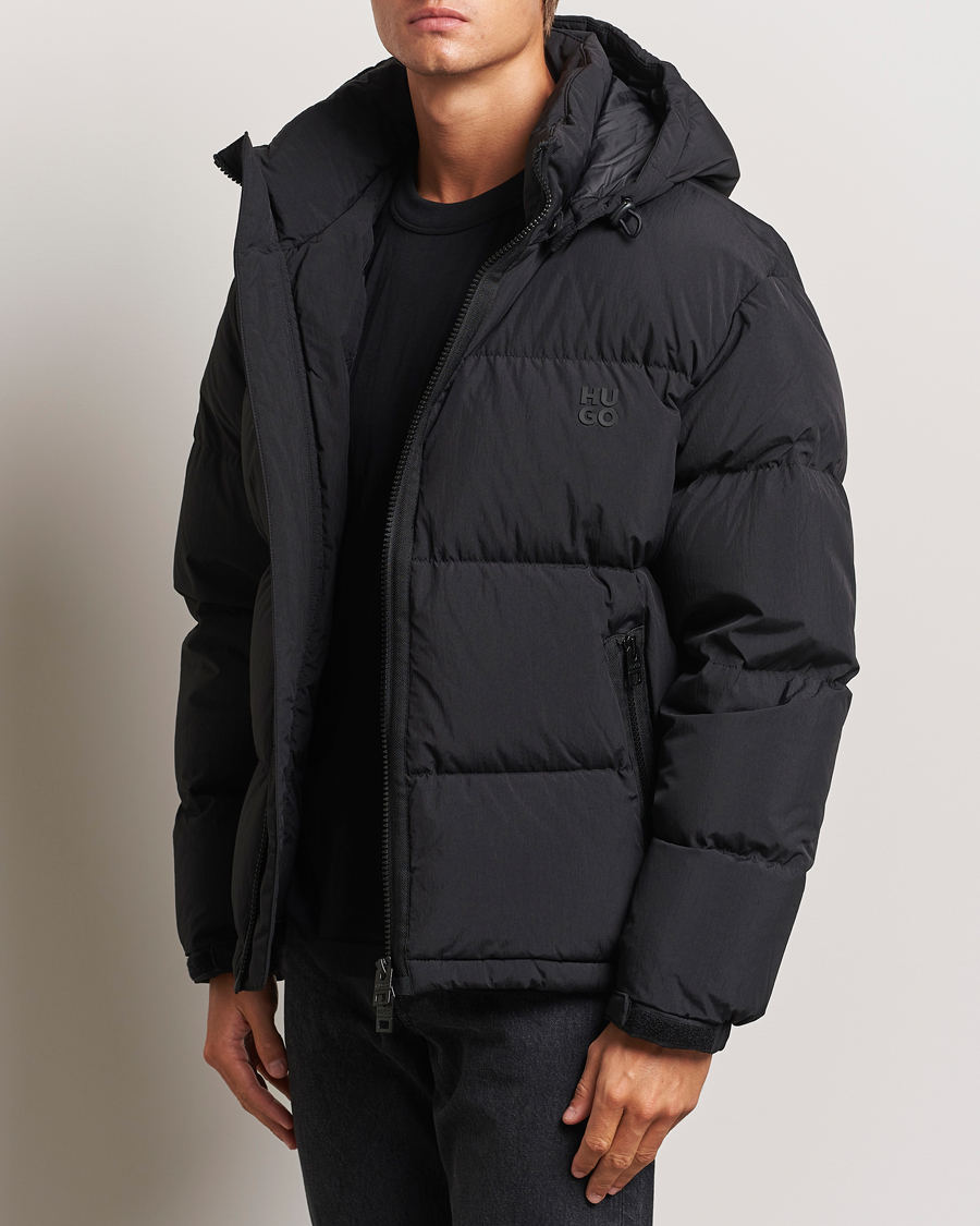 Herre | Jakker | HUGO | Bironto Hooded Puffer Jacket Black