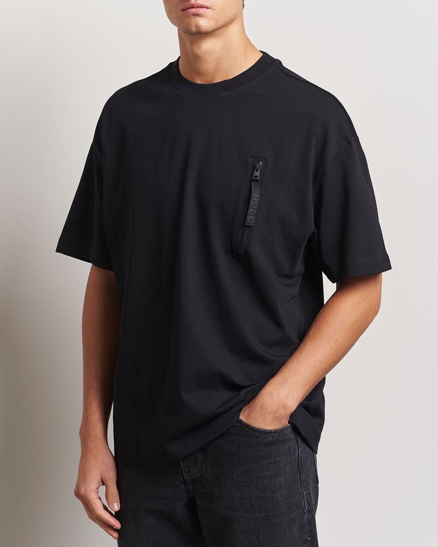 Herre | T-Shirts | HUGO | Dibtechti Crew Neck T-Shirt Black