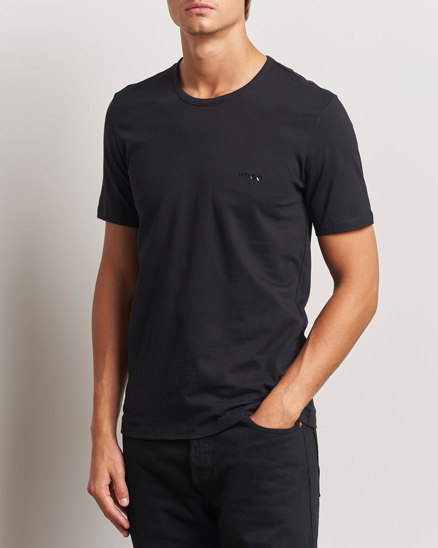 Herre | T-Shirts | HUGO | 3-Pack Crew Neck T-Shirt Black