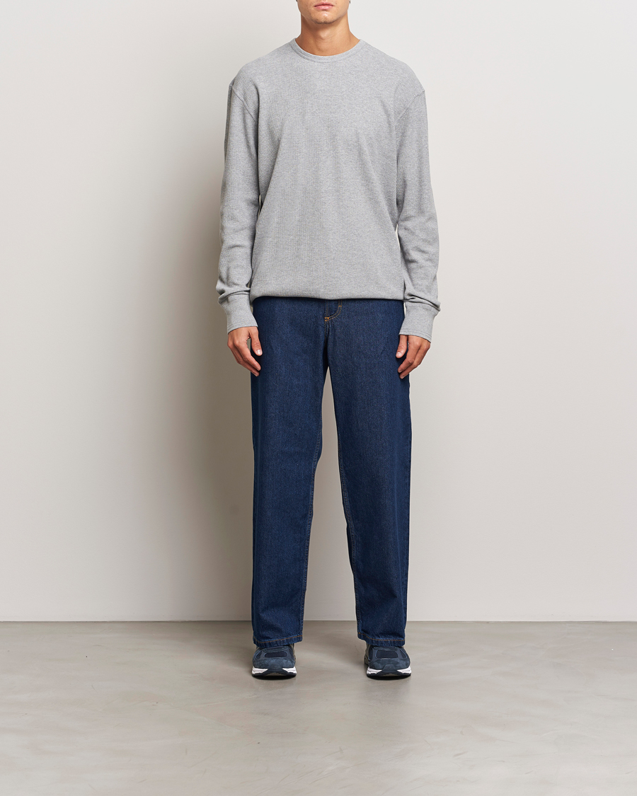 Herre | Trøjer | Jeanerica | Jean Waflle Texture Sweater Light Grey Melange
