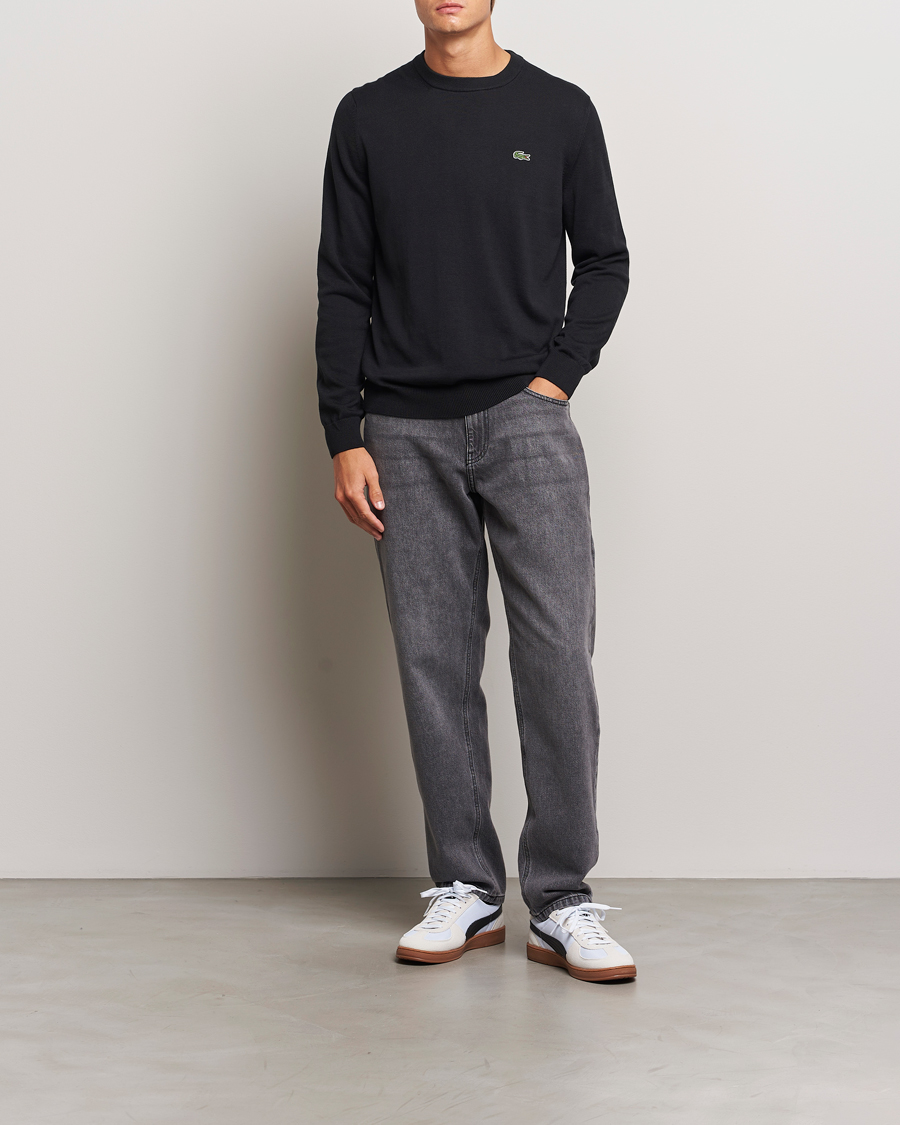 Herre | Trøjer | Lacoste | Cotton Knitted Sweater Black