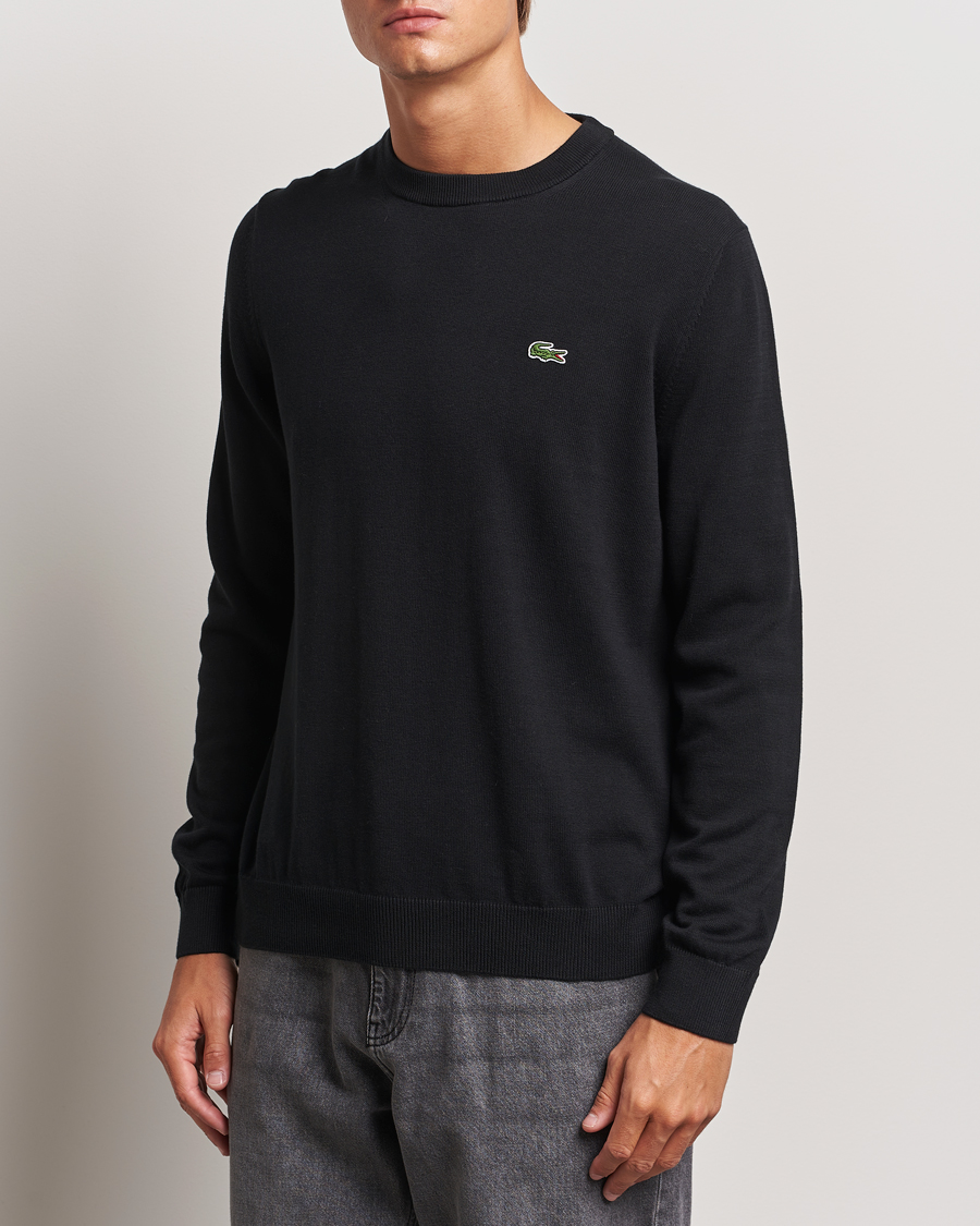 Herre | Trøjer | Lacoste | Cotton Knitted Sweater Black